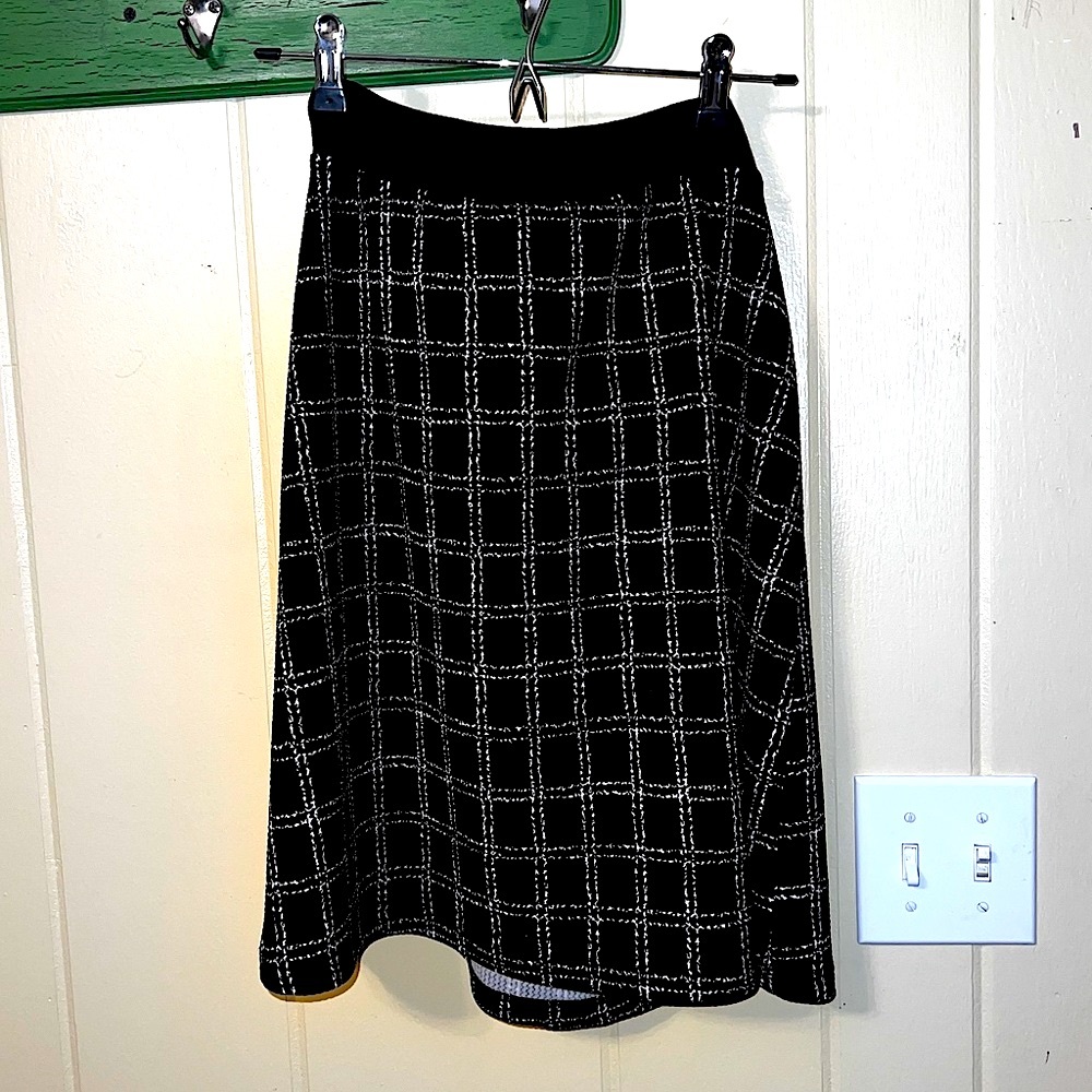 Gilli Hilda Skirt Checkered Black White Y2K Elastic Waist Whimsigoth Chic Size M - Picture 3 of 8